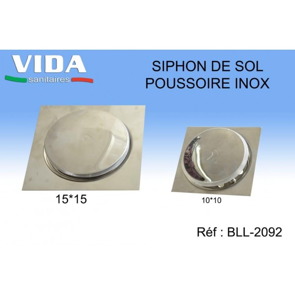 SIPHON DE SOL POUSSOIRE INOX